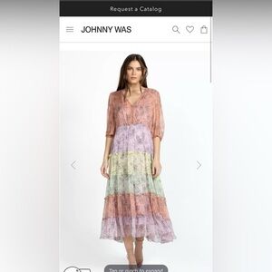 Johnny Was Liza Multicolor Floral Silk Maxi Dress Small Women’s